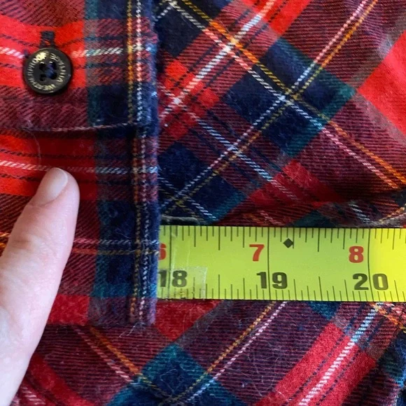 Weatherproof Vintage Women’s Flannel Button Down Shirt Medium Red Blue/Green - Picture 9 of 10